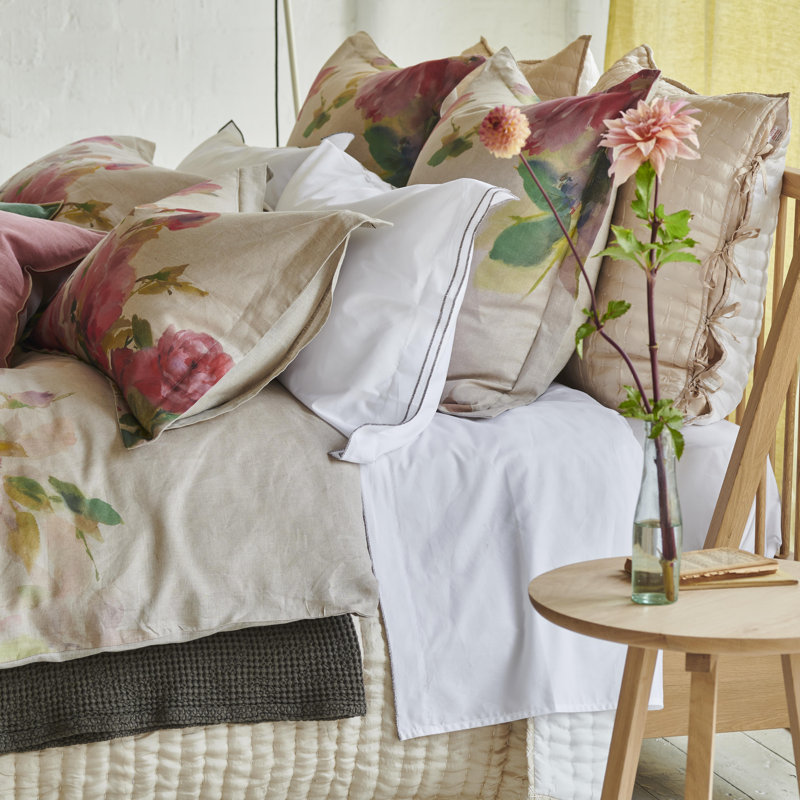 Thelma's Garden Linen Duvet Cover, King Duvet Cover