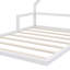Lit en bois, cadre de lit avec tête de lit en forme de maison-395966703-395966702