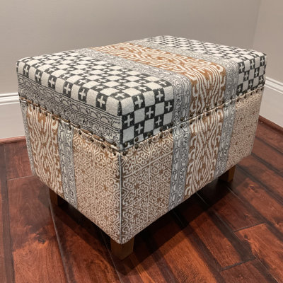  Handmade Cloth Upholstered Wooden Storage Stool