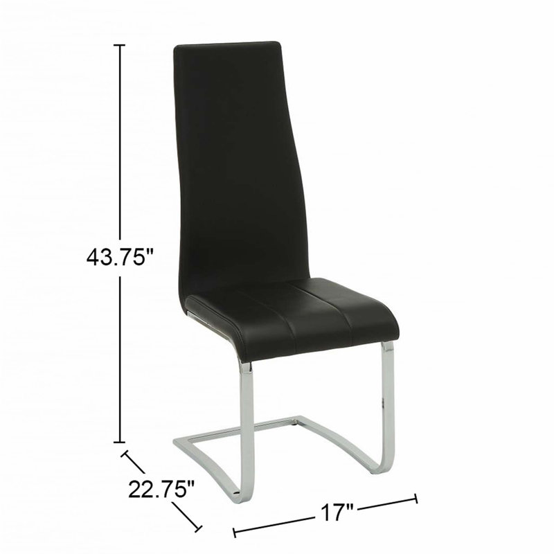 Ensemble de 4 chaises d'appoint rembourrées en similicuir, Noir
