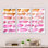 «Pink and Dark Yellow Abstracts Brushes», peinture sur toile 3 pièces
