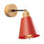Lampe murale moderne rouge avec corps en métal et base en bois, 5,5 po de diamètre x 9,8 po de hauteur | Douille E27 (40 W maximum) | Décoration élégante, parfaite pour le salon ou la chambre à coucher | Homologué IP20 pour une utilisation à l'intérieur-1005181661