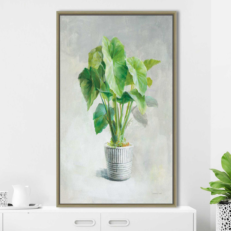 «Greenhouse Palm I», reproduction d'art, Cadre flottant champagne, H 63,5 po x l 39,5 po x P 2 po