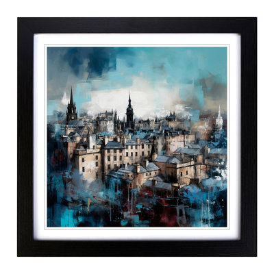 City Of Edinburgh Gestural Art - Framed Print
