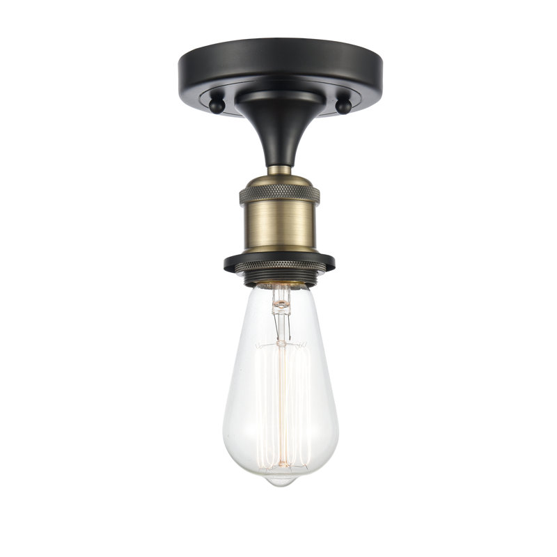 Smathering Semi Flush Mount, Black Antique Brass, 3.5 Watt Vintage 3.5 Watt Vintage LED Bulb Bulb