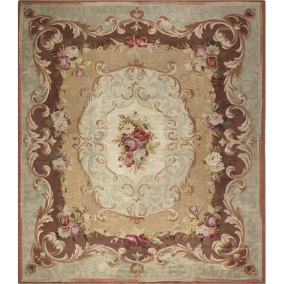 Antique One-of-a-Kind 11'2" X 12'6" 1900s Wool Area Rug in