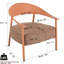 Brun abricot pour petits espaces, 2 chaises et 1 table, sièges moelleux, rouille, mobilier de patio transparent avec coussins, cadre antirouille, facile à assembler