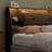 Bookcase Headboard with Charging Station & LED Lights, Upholstered Storage Headboard with Open Shelves-923117124-923117126