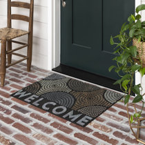 Andricka Estate Mosaic Mythos Stone Slice 35 x 23 Non-Slip Outdoor Door Mat Lark Manor