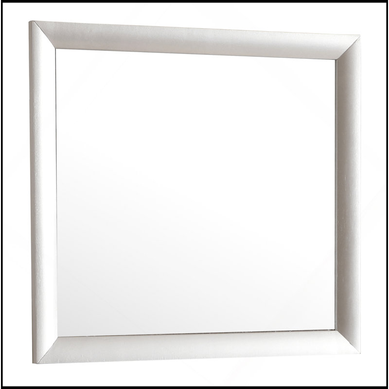 Contemporary Silver Wall Mirror, Champagne