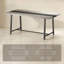 Longue table de salle à manger industrielle - 70,9 po x 33,5 po, plateau en bois aggloméré et pieds en acier, 8 places-1274081285