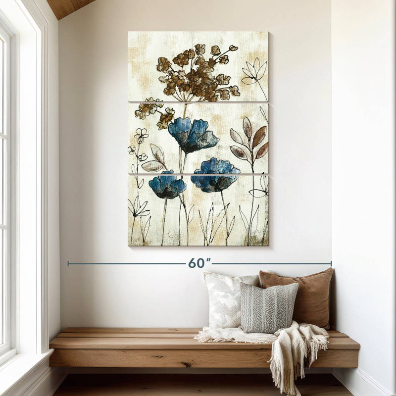 Harnek Botanical Trio II Neutral, 50" H x 32" W