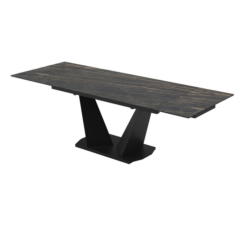 Table de salle à manger à piédestal extensible Parma, H 29 po x L 55 po x l 31 po