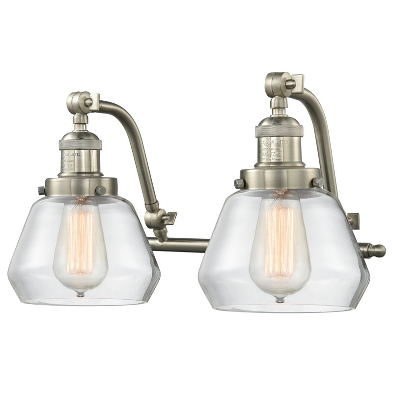 Keefe 2 - Light Dimmable Vanity Light, Brushed Satin Nickel, 3.5 Watt Vintage LED Bulb, Clear