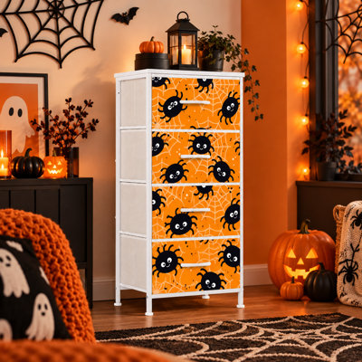 Commode de rangement pour la chambre à coucher 4, grande armoire de rangement pour commode en tissu avec cadre en bois pour vêtements, enfants, salon, couloir, vestibule, 4 tiroirs