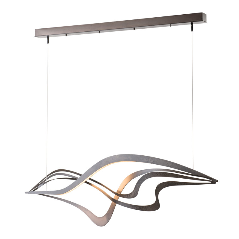 Crossing Waves 1 - Light Unique / Statement Geometric LED Pendant, Dark Smoke