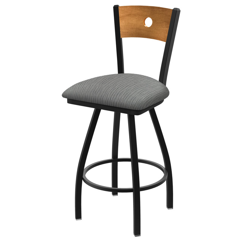 Tabouret pivotant Voltaire, Érable moyen, Siège Graph Graph / finition érable moyen, Noir froissé
