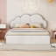 Grand lit plateforme tapissier avec tête de lit en forme de nuage, cadre de lit-1258294568