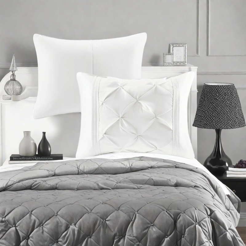 Elegant Tufted Bedding Sets, Polyester, Sophisticated White Design For Home