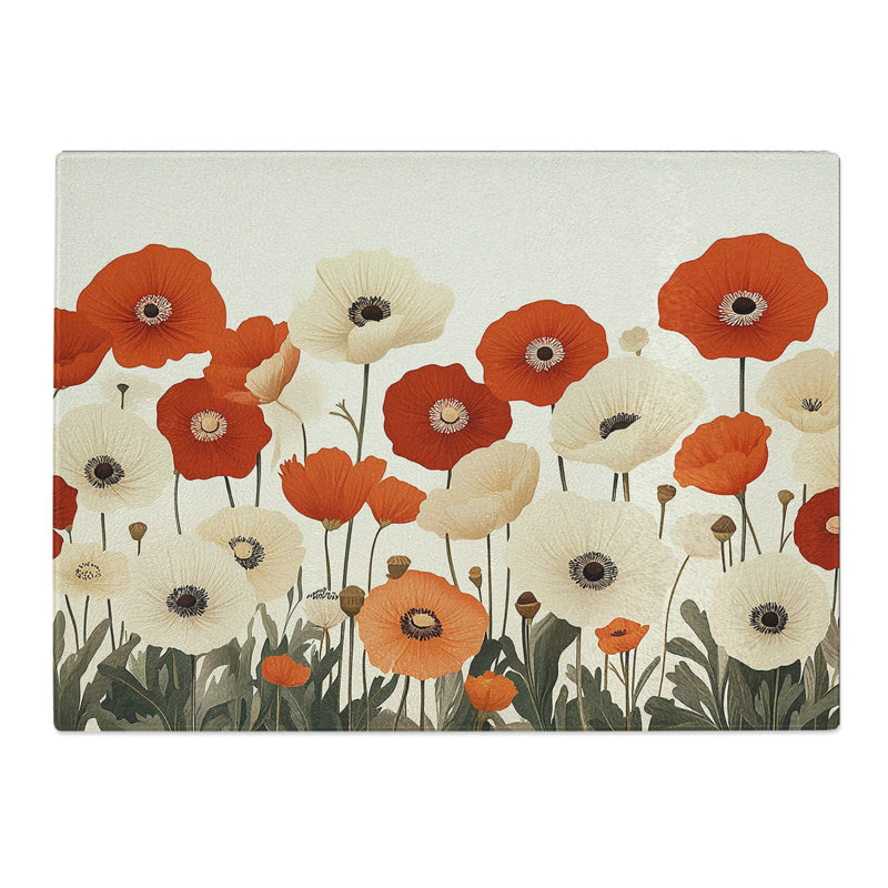 Wildflowers  Glass Chopping Board