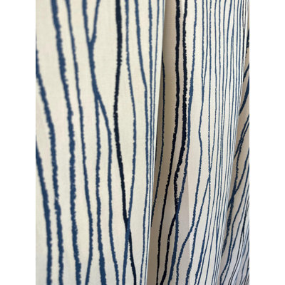 Rideaux à rayures bleu marine et beige
