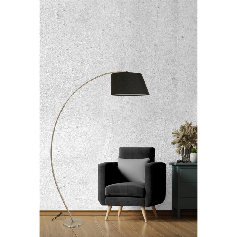 Lampe sur pied arquée 73 po Daulton, Noir, Bronze
