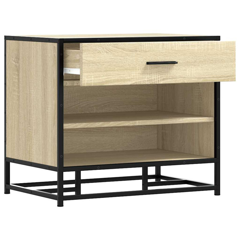 4 Pair Shoe Storage Bench, Sonoma Oak