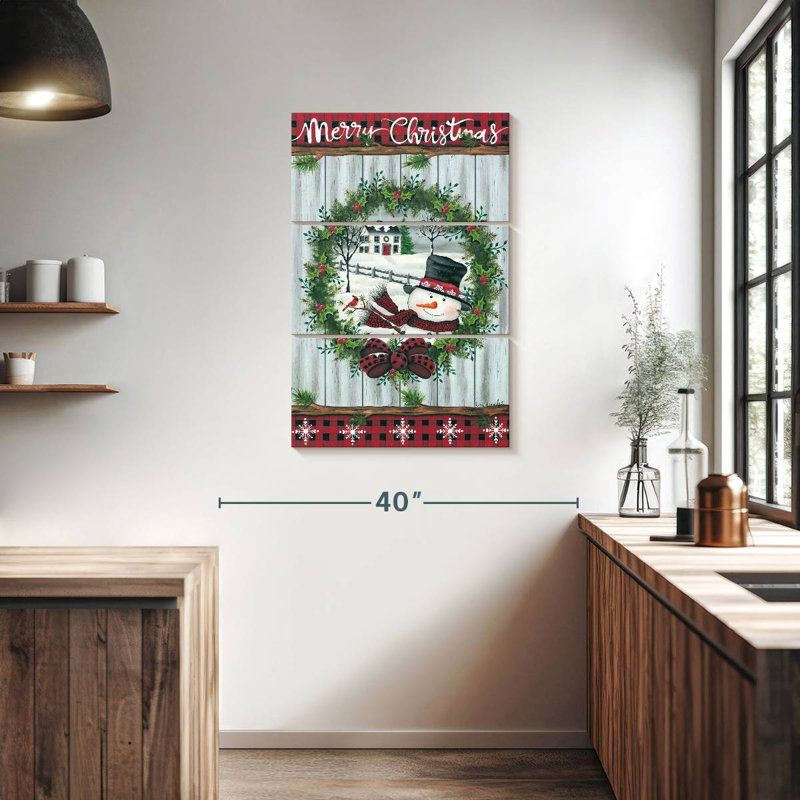 Couronne de Noël bonhomme de neige Lelend, H 38 po x l 24 po