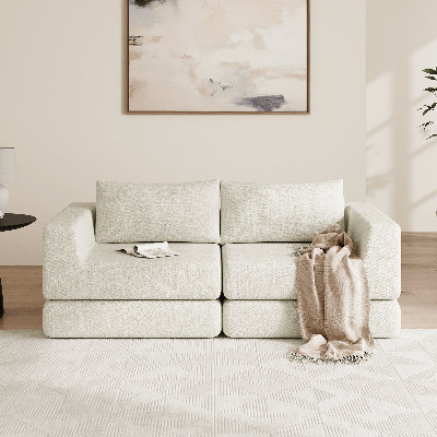 Canapé modulaire Boneless Cloud Boneless Cloud, canapé-lit convertible 2 en 1, futon escamotable, canapé-lit pour salon, petit appartement