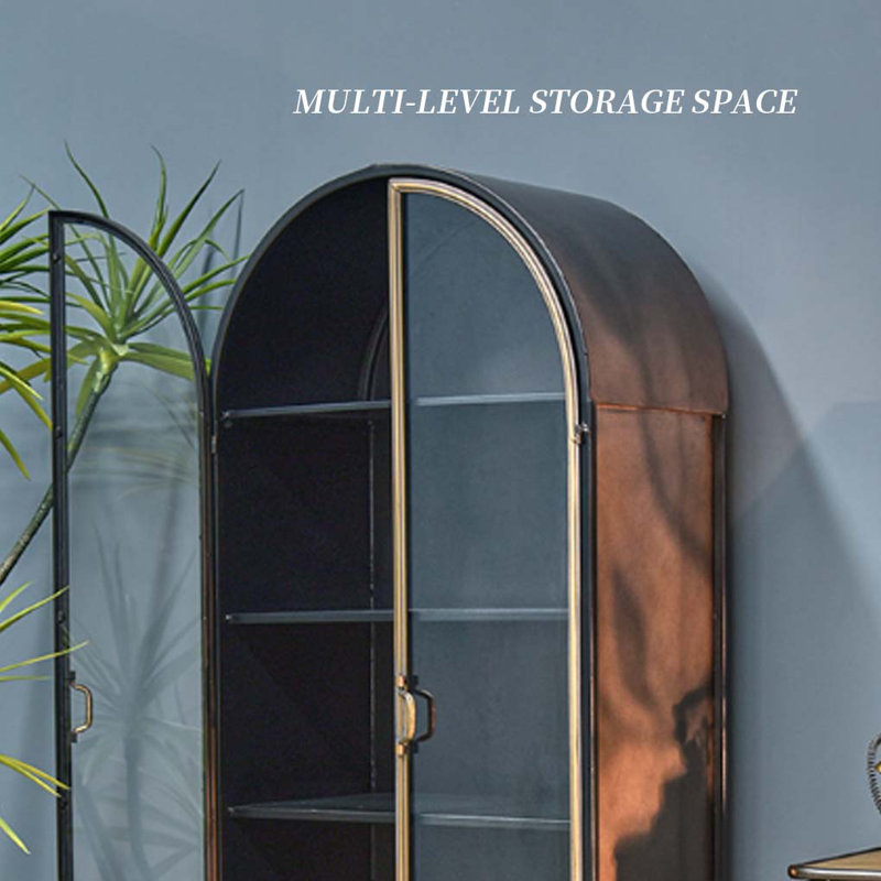 Industrial Style Iron Arched Bookcase