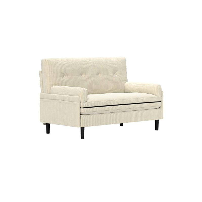 Versatile 2-Seater Sofa Sleeper with Advanced Recline Feature for Ultimate Comfort, Ivory