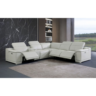 Hild Upholstered Power Reclining L-Shaped Sectional Reversible