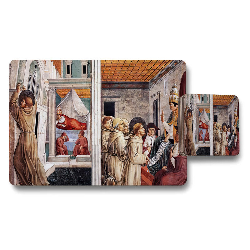 Religious Medieval Scene Placemat Coaster Set For Dining Table