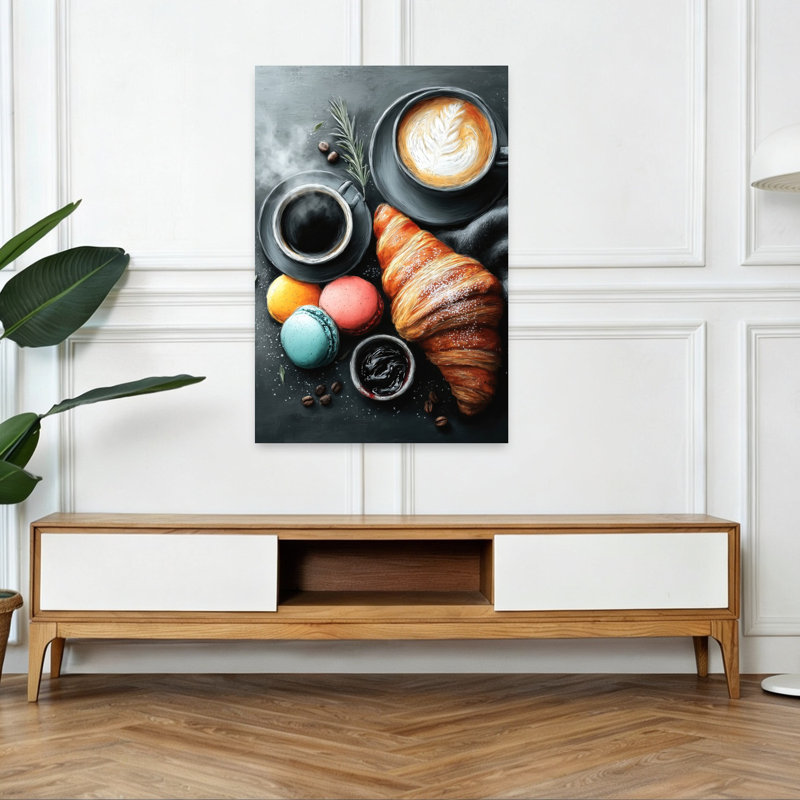 Cozy Coffee Petit déjeuner, art mural élégant, H 48 po x l 32 po