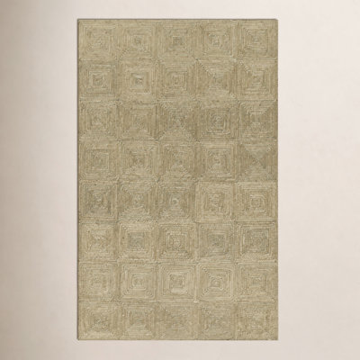 Mykonos Green Hand-Woven Geometric Jute Rug