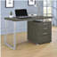 Bureau réversible à 3 tiroirs gris patiné-421116909