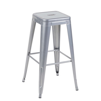 Tabouret de bar de 76 cm (30 pouces) de hauteur comptoir, ensemble de 4 tabourets de bar en métal sans dossier, non empilables, démontables et faciles à assembler, conception peu encombrante pour îlot de cuisine/bar/café/salle à manger (chaise seulement)