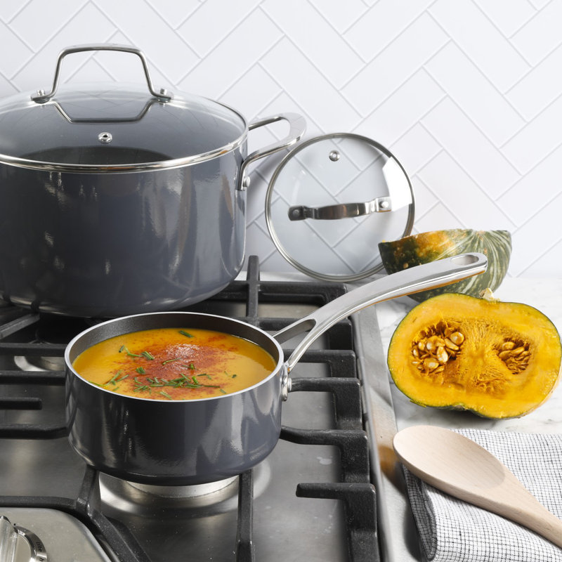 10-Piece Grey Nonstick Aluminum Enamel Cookware Set