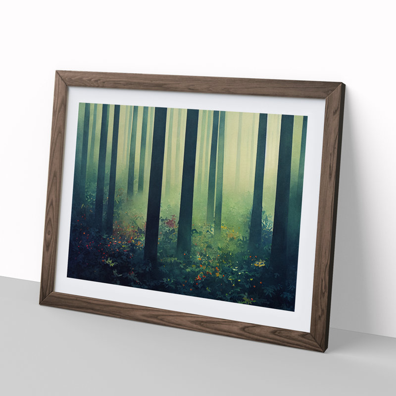 Forest Vol.2 - Single Picture Frame Print, Walnut Framed, 46cm H x 64cm W x 2cm D