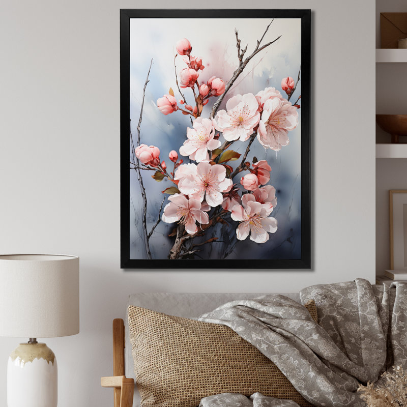 «Vittore Pink Blossoms Ethereal Delicacy I», reproduction, Cadre photo noir, H 40 po x l 30 po x P 1,5 po