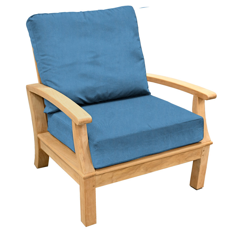 Monterey Teak Outdoor Deep Seating Lounge Chair, Regatta