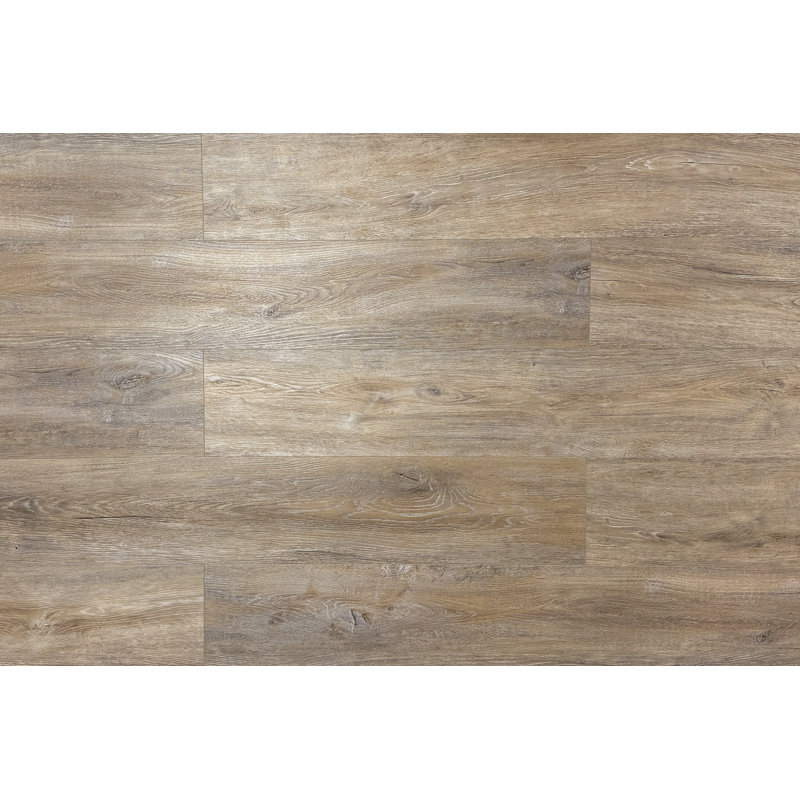 Planche de vinyle de luxe SPC 7 po x 60 po x 6 mm, Écru vénéré