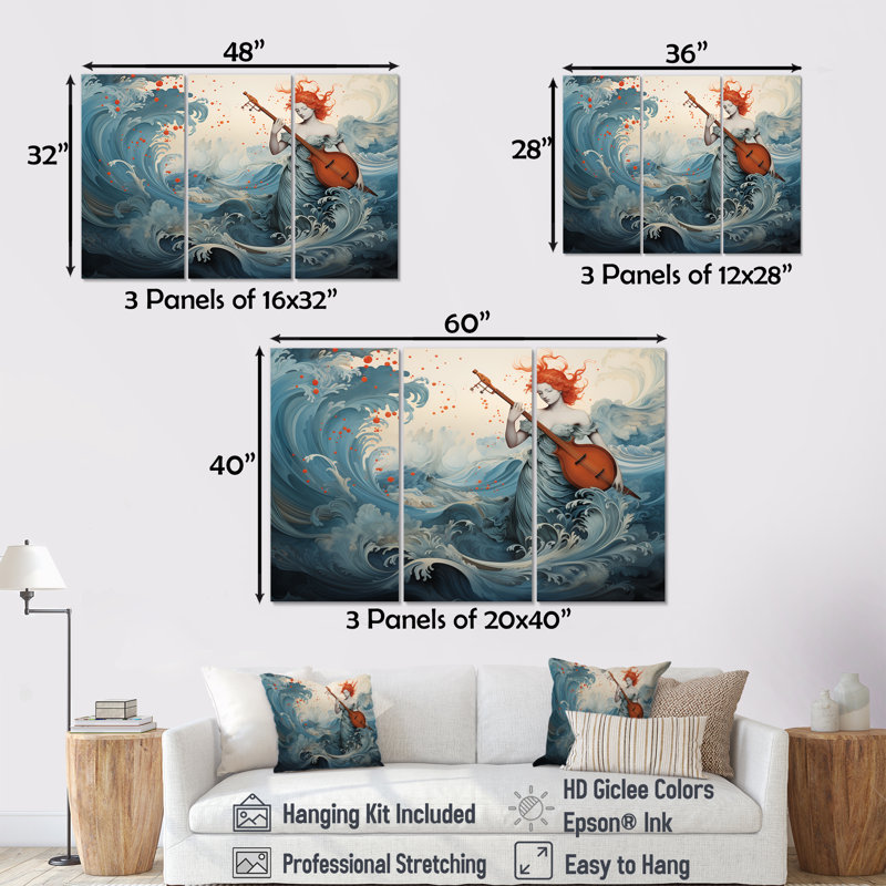 Aquarelle Venus Mythology - Classics, art mural, H 32 po x l 48 po