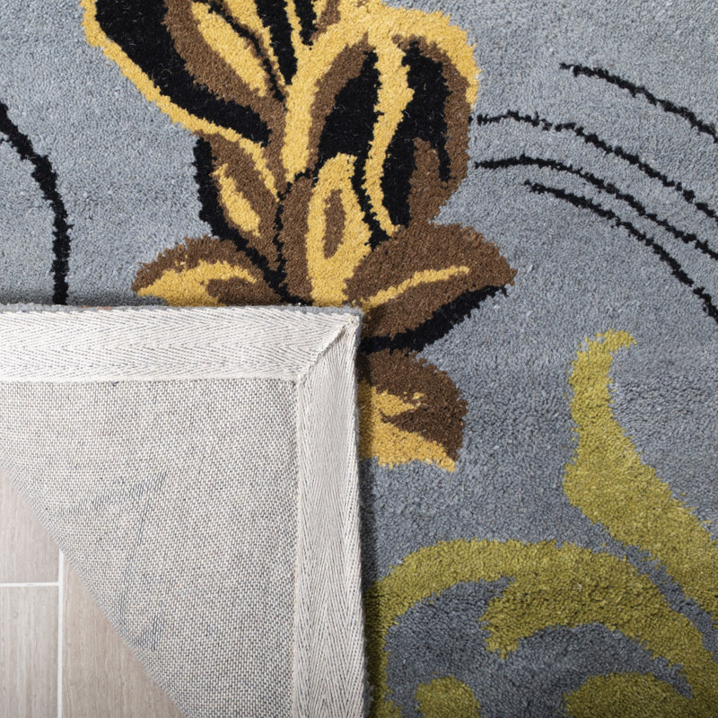 Tapis floral en laine et viscose touffeté à la main Soho, Tapis de couloir 2 pi 6 po x 8 pi