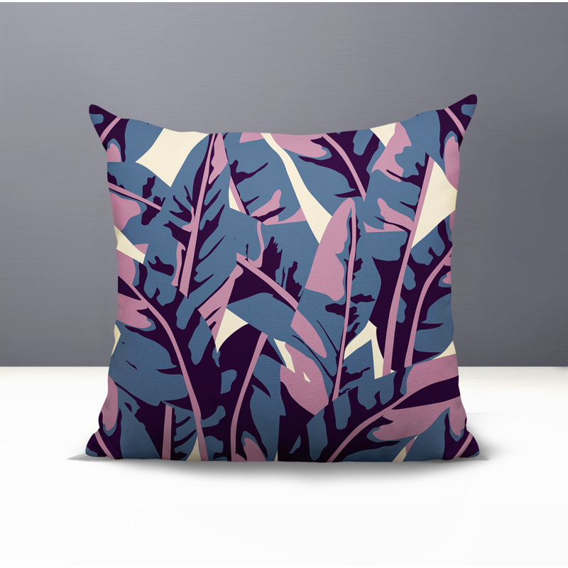 Oreiller carré intérieur / extérieur réversible Fino, Mauve, Carré 15 po
