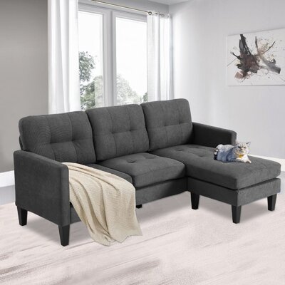 Derby Lane 77.5"" Wide Reversible Sofa & Chaise with Ottoman -  Latitude Run®, 0813CD762D524BF495CF49764712204D