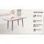 Table de salle à manger extensible 47 po à 63 po, marbre blanc scintillant, industrielle moderne pour la cuisine et la salle à manger, avec pieds en métal noir