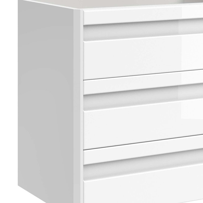 Meuble-lavabo simple 3 tiroirs DAX Venice, Blanc