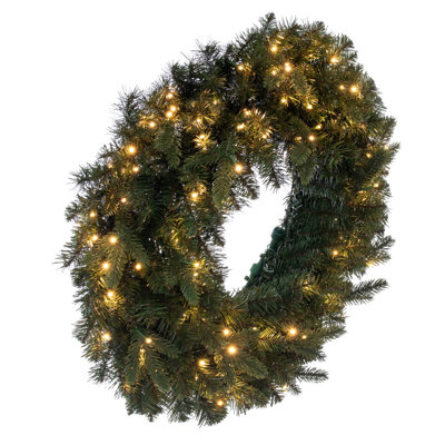  42" Colorado Fir Artificial Pre-Lit Wreath with 200 LED Colour Changing 3mm Low Voltage 6 Function Wide Angle Coaxial Lights
