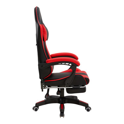 Metro Lane Adjustable Reclining Ergonomic Swiveling PC & Racing Game Chair in Red；black
